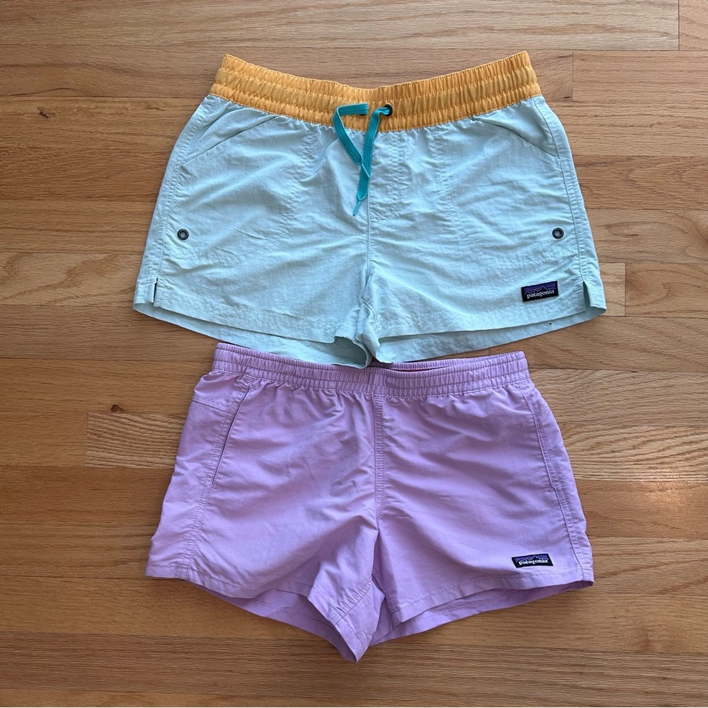 Patagonia Kids' Shorts - mint green & lavender